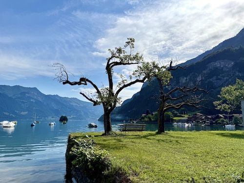 Vista del lago Brienz desde Iseltwald