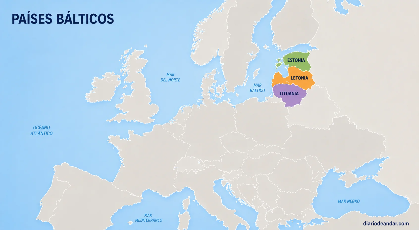 Mapa de los Países Bálticos